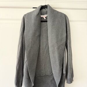Victoria's Secret Gray Open-Front Shawl Collar Cardigan